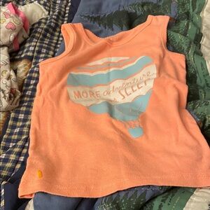 Carter's Peach Tank Top with Hot Air Balloon Design more aventures sleep